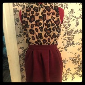 Leopard Sleeveless Hi-low Blouse